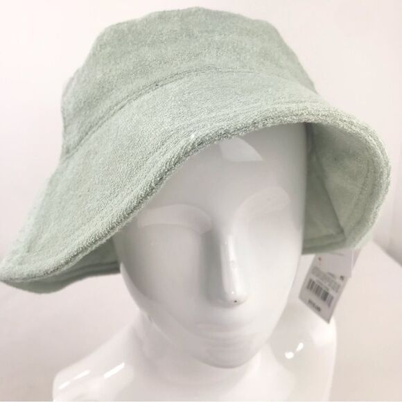 Shade and Shore Bundle of 2 Green Tan Terry Cloth Bucket Beach Hats NEW - Picture 4 of 12